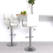 vidaXL Bancos de bar 2 pcs couro artificial branco
