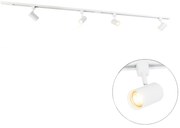 Sistema de trilho moderno monofásico com 4 focos brancos - Jeana