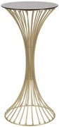 Mesa de Centro Centur Redonda – Ø50x103 cm – Dourado e Vidro Fumê