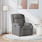 Poltrona de massagens reclinável tecido cinzento-escuro