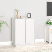 vidaXL Aparador 60x35x80 cm madeira de pinho maciça branco
