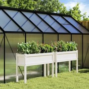vidaXL Vasos/floreiras de jardim com pernas 2 pcs pinho maciço branco