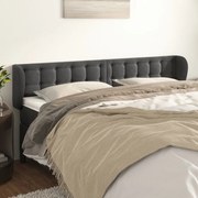 vidaXL Cabeceira de cama c/ abas veludo 183x23x78/88cm cinzento-escuro
