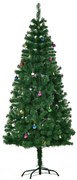 Árvore de Natal Artificial 180cm Ignífugo com 624 Ramos 48 Decorações