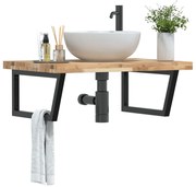 vidaXL Prateleira de parede p/ lavatório aço/madeira de acácia maciça