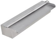 vidaXL Fonte para piscina retangular com LEDs 45 cm aço inoxidável