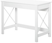 HOMCOM Mesa de escritório multifuncional moderna e minimalista 105x50x76 cm Branco