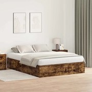 vidaXL Cama de Armazenamento em Madeira de Carvalho Defumado 140x200 cm