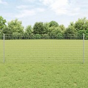 vidaXL Postes de Cerca em Aço 22 pcs Prateado Standard Aço galvanizado