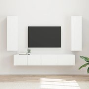 vidaXL Conjunto de móvel de TV 3 pcs Branco Madeira processada