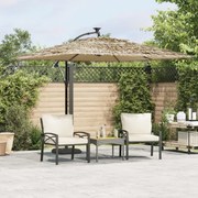 vidaXL Guarda-sol de jardim com poste de aço 269x269x235 cm castanho
