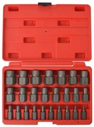 25 pcs conjunto de extratores de parafusos multi ranhuras aço