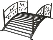 Outsunny Ponte de Jardim Arqueada 119x67x47 cm Aço Preto com Guarda-Corpos Decorativos | Aosom Portugal