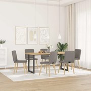 vidaXL Cadeiras de jantar 6 pcs tecido cinzento-acastanhado