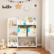 Estante infantil de arrumação decorada 30 x 93 x 100 cm branca