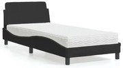Cama com colchão 90x190 cm veludo preto