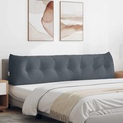 vidaXL Travesseiro para Costas Cinza Escuro 200 x 24 x 50 cm Veludo