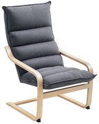 HOMCOM Poltrona de Sala de Estar Moderna com Encosto Alto Apoio para os Braços e Pés de Madeira Estofada em Veludo 67x83x105 cm Cinzento | Aosom Portugal