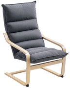 HOMCOM Poltrona em Tecido para Sala Moderna com Encosto Alto Apoio para os Braços e Pés de Madeira em Veludo 67x83x105 cm Cinzento | Aosom Portugal