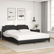 vidaXL Estrutura de cama sem colchão Zadar 180x200cm couro artificial preto
