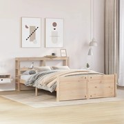 vidaXL Estrutura cama c/ cabeceira 120x190 cm pinho maciço