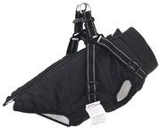 vidaXL Casaco para Cães com arnês Preto S Velo e Poliéster