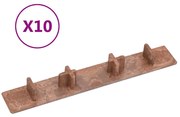 vidaXL Tampas para extremidades de pavimento 10 pcs plástico castanho