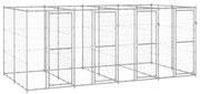 vidaXL Canil de exterior 9,68 m² aço galvanizado