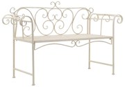 vidaXL Banco de jardim 132 cm metal antigo branco