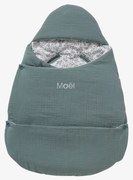 Ninho transformável, em gaze de algodão verde medio liso