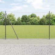 vidaXL Cerca Euro da com 7 postes flangeados, 1,4 x 10m, em aço galvanizado