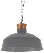vidaXL Candeeiro suspenso industrial 58 cm E27 cinzento