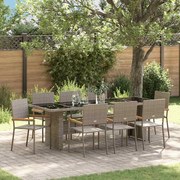 vidaXL Conjunto de Jantar para Jardim 9 pcs Cinzeto 8 Lugares