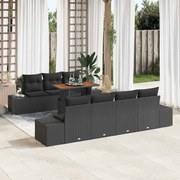 vidaXL Conjunto de Jantar para Jardim 8 pcs Preto e Marrom