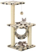 vidaXL Árvore para gatos c/postes arranhadores sisal 65 cm bege