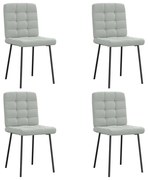 vidaXL Cadeiras de jantar 4 pcs veludo cinzento-claro