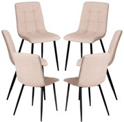 Pack 6 Cadeiras Stuhl Couro Sintético - Beige
