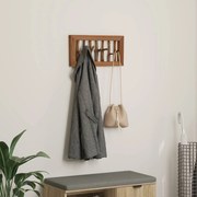 vidaXL Cabide Castanho 50 x 11 x 25 cm Madeira de Mogno Sólida