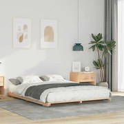 vidaXL Estrutura de cama de chão Castanho 140 x 200 cm