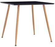 vidaXL Mesa de jantar 80,5x80,5x73 cm MDF cor preto e carvalho