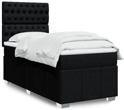 vidaXL Cama com molas/colchão 80x200 cm tecido preto