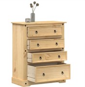 vidaXL Armário com gavetas Corona 92x48x114 cm madeira de pinho maciça