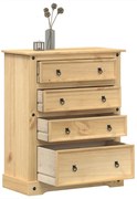 vidaXL Armário com gavetas Corona 92x48x120 cm madeira de pinho maciça