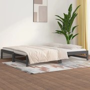 vidaXL Sofá-cama de puxar 2x(90x200) cm pinho maciço cinza