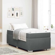 vidaXL Estrutura da Cama com colchão Cinza Escuro 80 x 200 cm tecido