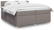 vidaXL Cama com molas/colchão 200x200 cm tecido castanho-acinzentado