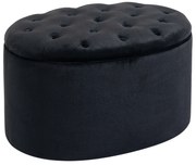 HOMCOM Banco de Arrumação Estofado com Espaço de Arrumação para Corredor Quarto Sala 71x52x42 cm Preto | Aosom Portugal