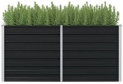 vidaXL Canteiro jardim elevado 160x80x77 cm aço galvanizado antracite