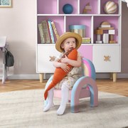 Poltrona para Crianças Pequenas em Forma de Arco Íris para Crianças de 1,5 a 5 Anos para Dormitório Sala de Estar kg 43x41x51 cm Rosa