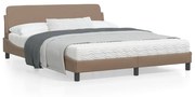 vidaXL Estrutura de cama Dover 160x200 cm couro artificial cappuccino